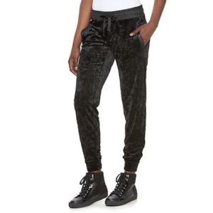 Juicy Couture Velvet Leather Trim Joggers Sz M